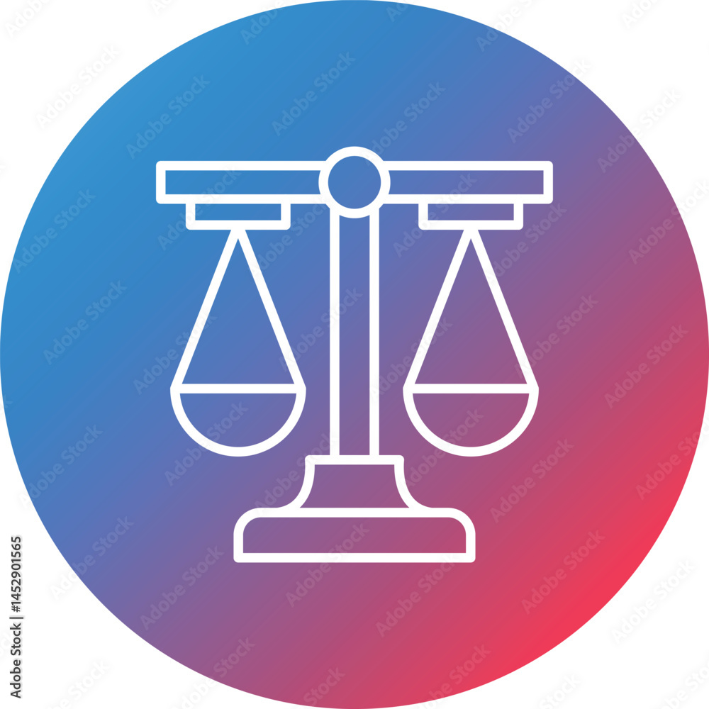 Law Scale Line Gradient Circle Background Icon Law Scale Line Gradient Circle Background Icon