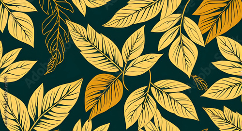 golden autumn leaves seamless pattern