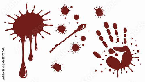 Download realistic blood splatter vector art for halloween horror and crime scene design elements free vector 1