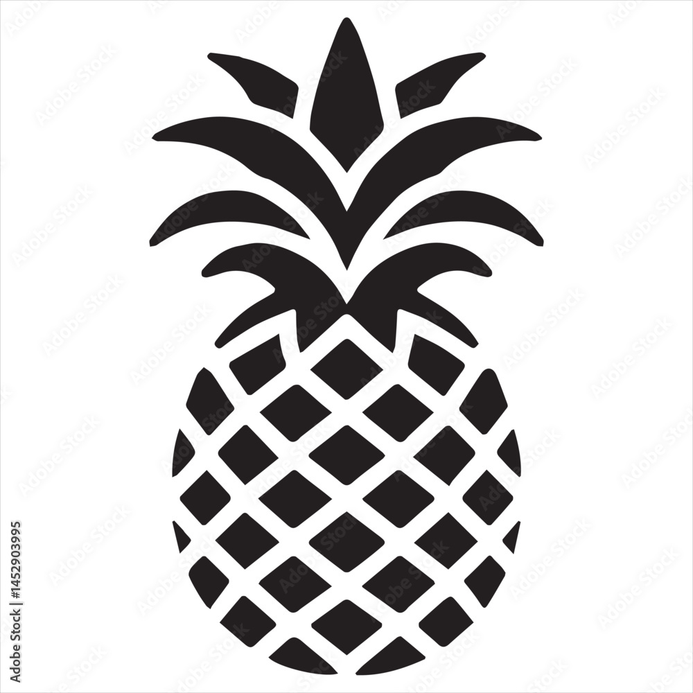 Obraz premium Pineapple Vector art illustration with leaves
