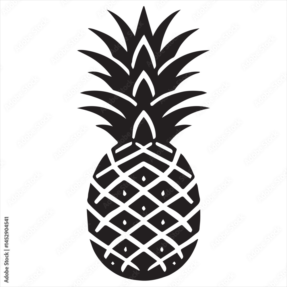 Fototapeta premium Pineapple Vector art illustration with leaves
