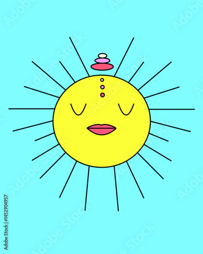 minimal sun graphic character