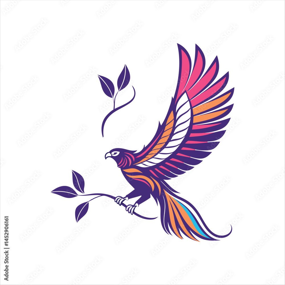 Fototapeta premium Multicolor Bird Logo Design for Corporate Identity .