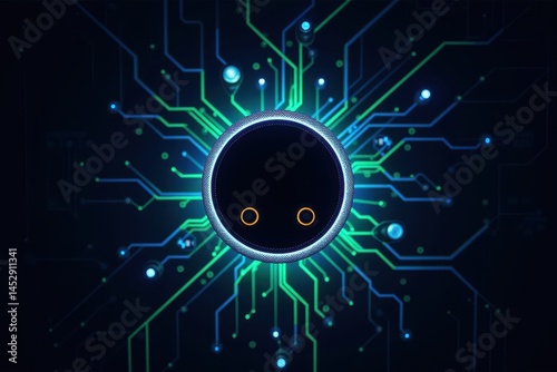 Futuristic Speaker Design on Circuit Board Display