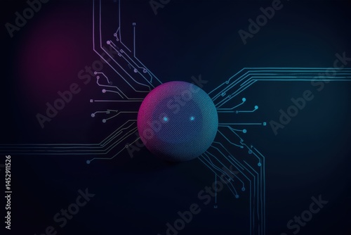 Modern Speaker with Circuit Design on Dark Background