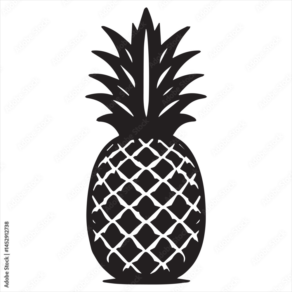 Obraz premium Pineapple Vector art illustration with leaves
