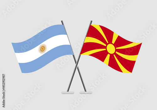 Antigua and Barbuda and Macedonia vector flags in mutual respect layout