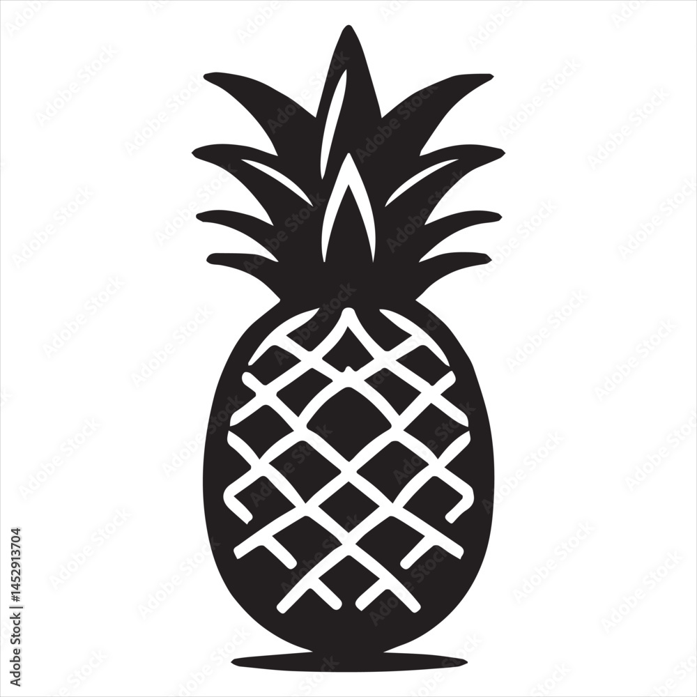 Obraz premium Pineapple Vector art illustration with leaves