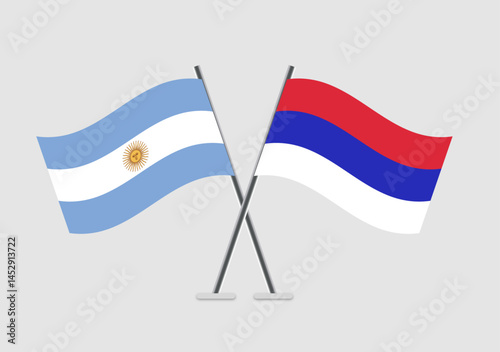 Antigua and Barbuda and Republika Srpska vector flags with minimal patriotic graphics