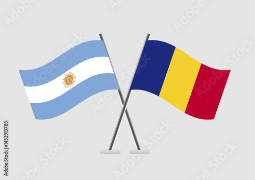 Antigua and Barbuda and Romania vector flags in design representing dialogue