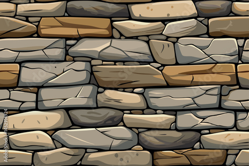 Stone wall texture with interlocking stacked stones, highlighting natural stone design and rustic, earthy feel for construction backgrounds