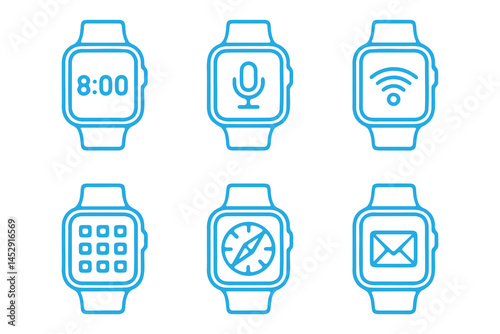 Smartwatch Icons with Different App Functions
