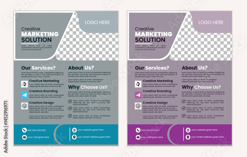 a bundle of 2 template of different colors a4 business  flyer vactor template. Creative flyer template design. a4 size modern and simple flyer design  business flyer template design for your business 