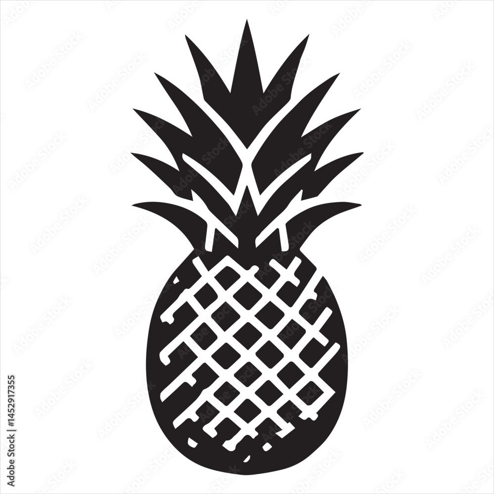 Pineapple Vector art illustration with leaves Pineapple Vector art illustration with leaves