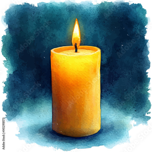 watercolor of Candle Being Blown Out, vector, isolated on a white background.