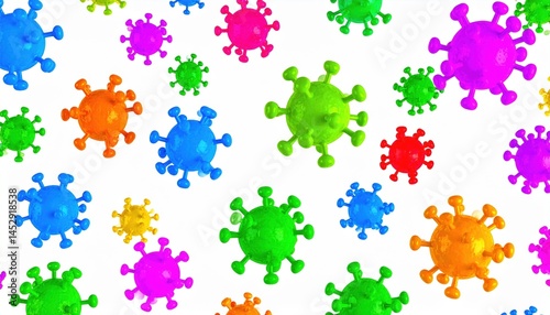 Virus structure close-up, colorful molecular model