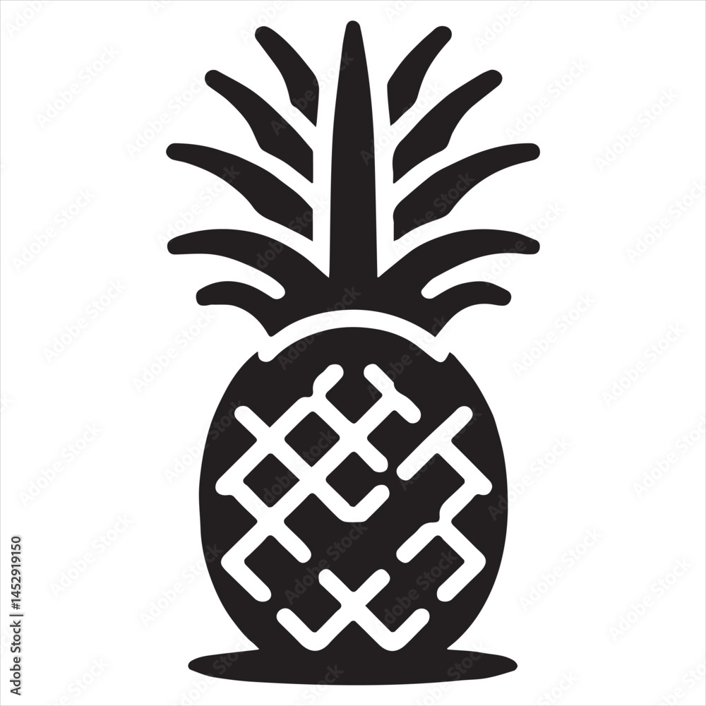 Pineapple Vector art illustration with leaves Pineapple Vector art illustration with leaves