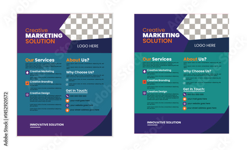 a bundle of 2 template of different colors a4 business  flyer vactor template. Creative flyer template design. a4 size modern and simple flyer design  business flyer template design for your business 