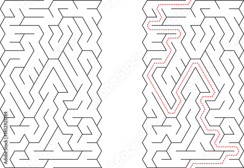 Complex Maze Puzzle Solution Pathfinding Logic Game Challenge