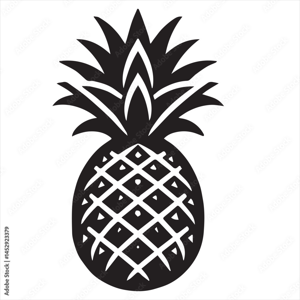Pineapple Vector art illustration with leaves Pineapple Vector art illustration with leaves