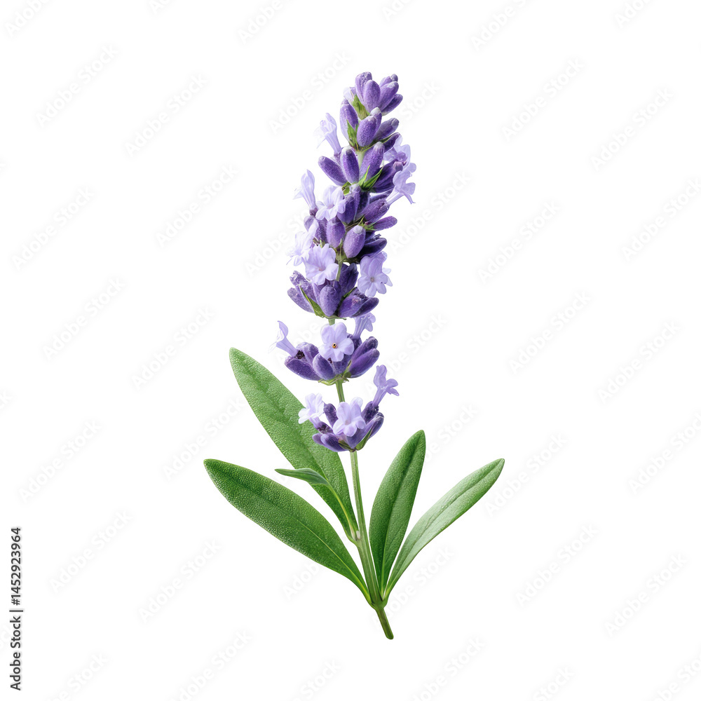 Naklejka premium Single Lavender Flower With Slender Purple isolated on a transparent background