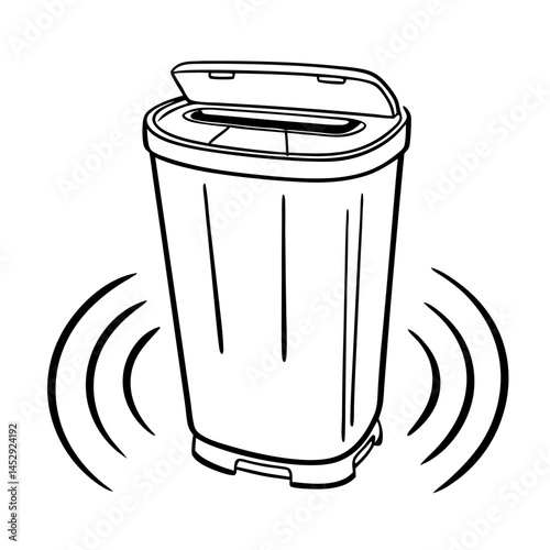 Iot-based smart waste bin management icon . trash can vector