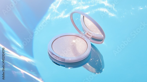 Obraz na płótnie A shimmering highlighter compact open w salonie