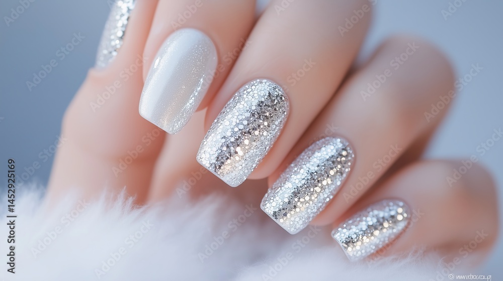 Elegant rhinestone gradient nail design