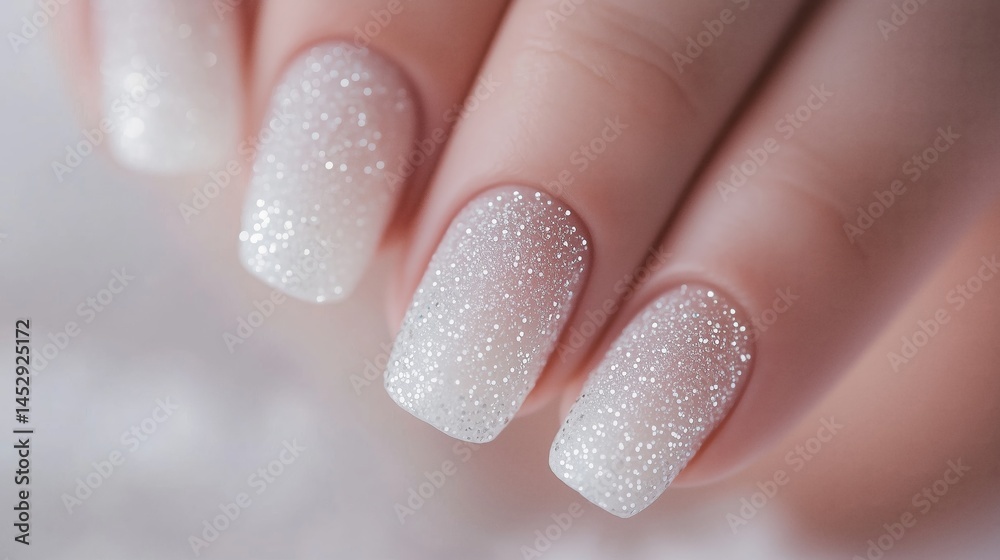 Elegant rhinestone gradient nail design