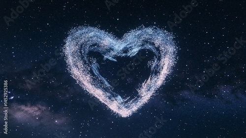 Obraz na płótnie Heart-shaped particle light effect floating w salonie