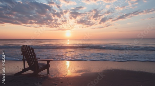Obraz na płótnie Sunrise Beach Chair Solitude w salonie