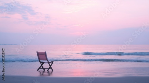 Obraz na płótnie Sunrise Beach Chair Solitude w salonie