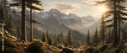 A breathtaking view of high mountains