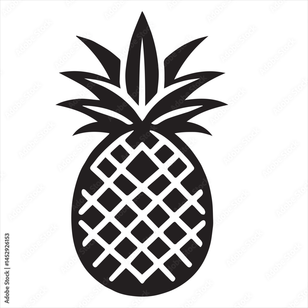 Obraz premium Pineapple Vector art illustration with leaves