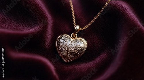 Obraz na płótnie Vintage-style gold heart pendant w salonie