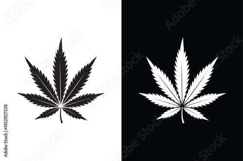 Marijuana leaf icon vector on White Background ,Vector Art Illustration on white background.