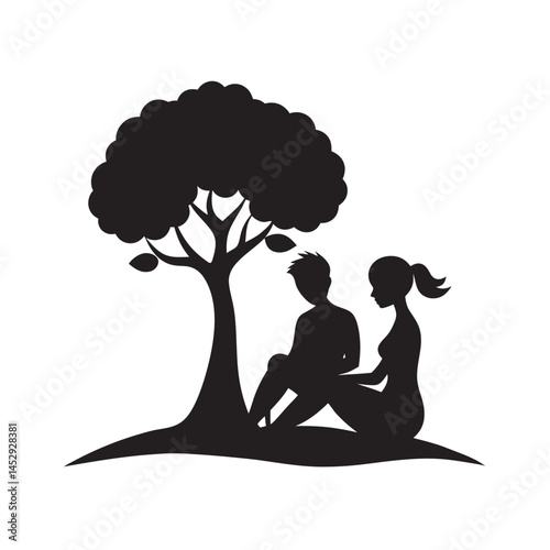 Couple Sitting Under A Tree