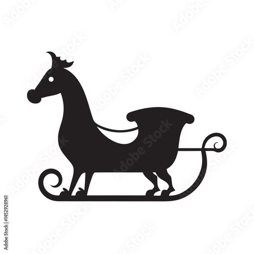 Sleigh Ride Silhouette In Winter Wonderland