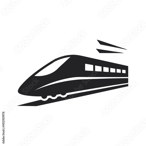 Bullet Train Speeding On Tracks