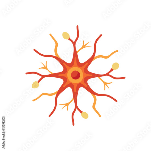  Medical Neuron Icon Isolated on White Background