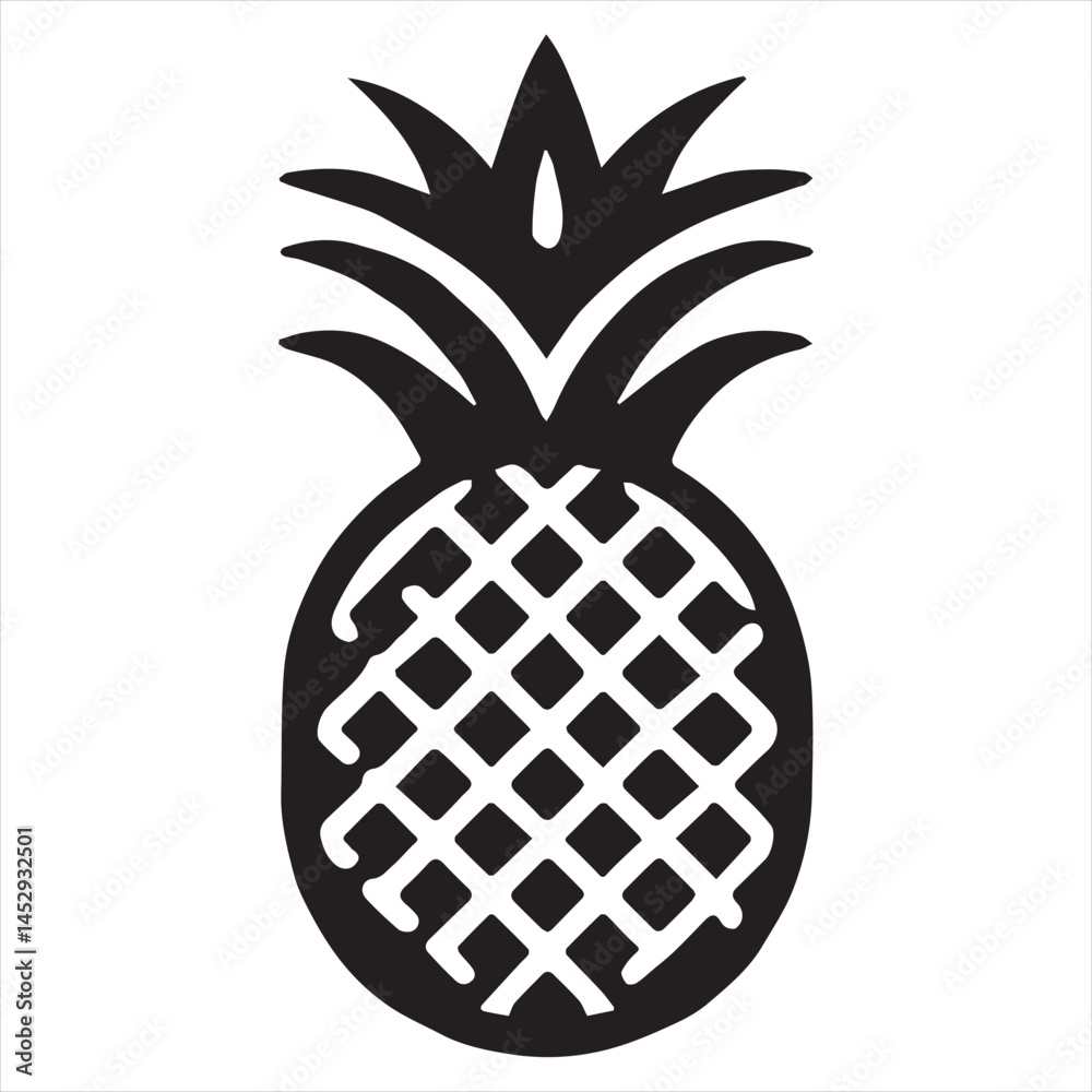 Pineapple Vector art illustration with leaves Pineapple Vector art illustration with leaves