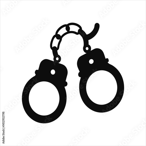 Minimalist Handcuffs Icon Silhouette Design