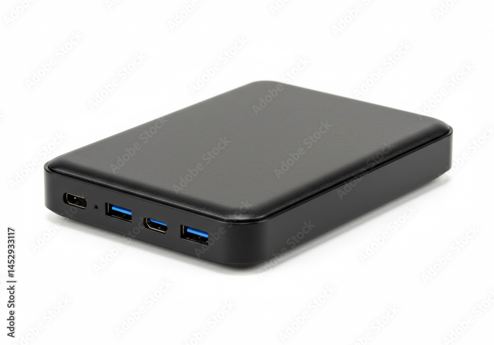 Portable external hard drive isolated on white Portable external hard drive isolated on white