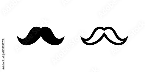 A minimalist vector icon set showcasing mustaches, perfect for style and grooming designs.