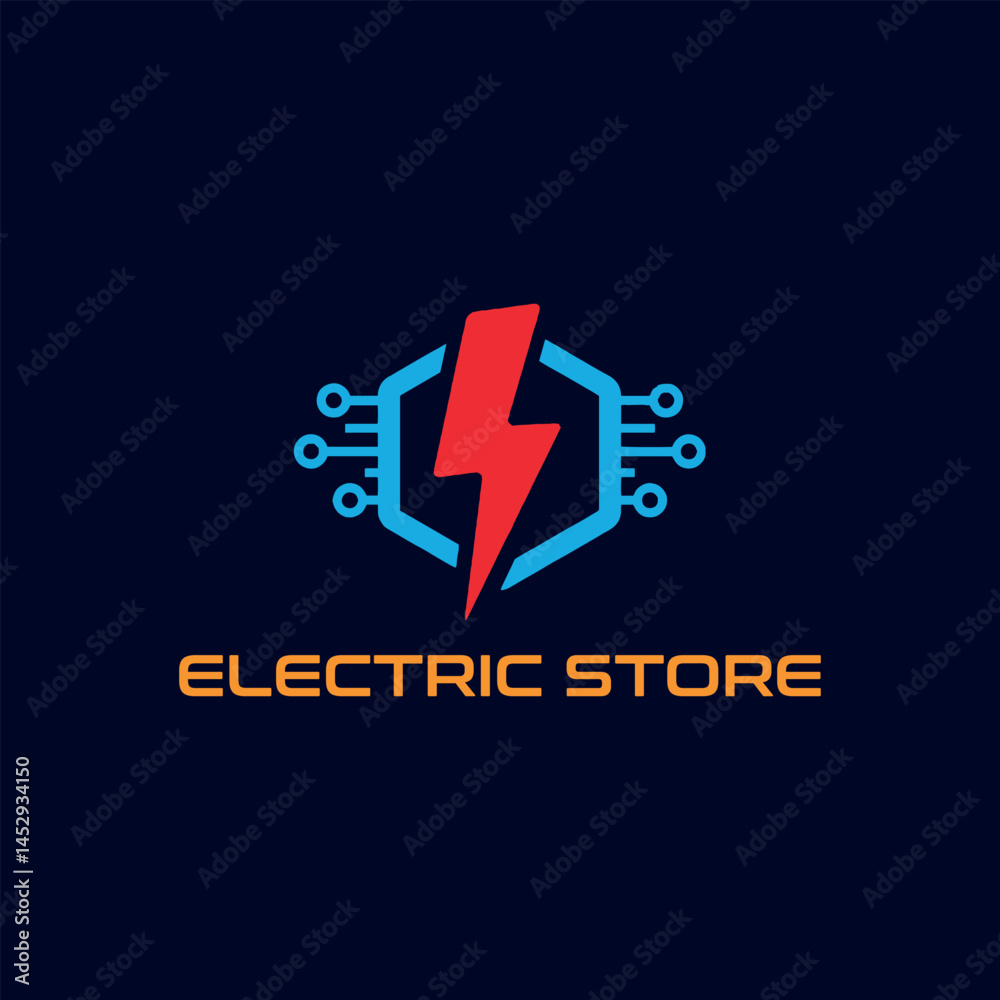 electric store logo design vector electric store logo design vector