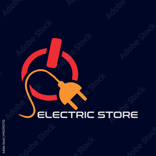 electric store logo design vector
