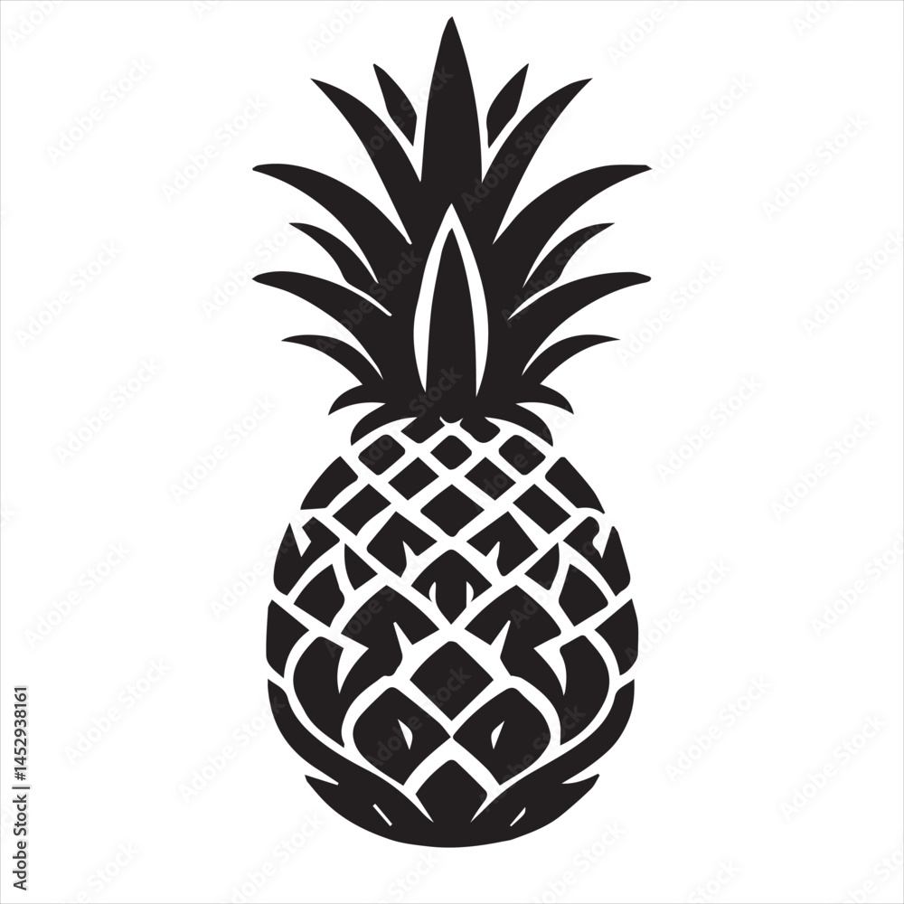 Fototapeta premium Pineapple Vector art illustration with leaves