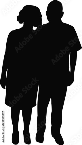 a couple body silhouette vector