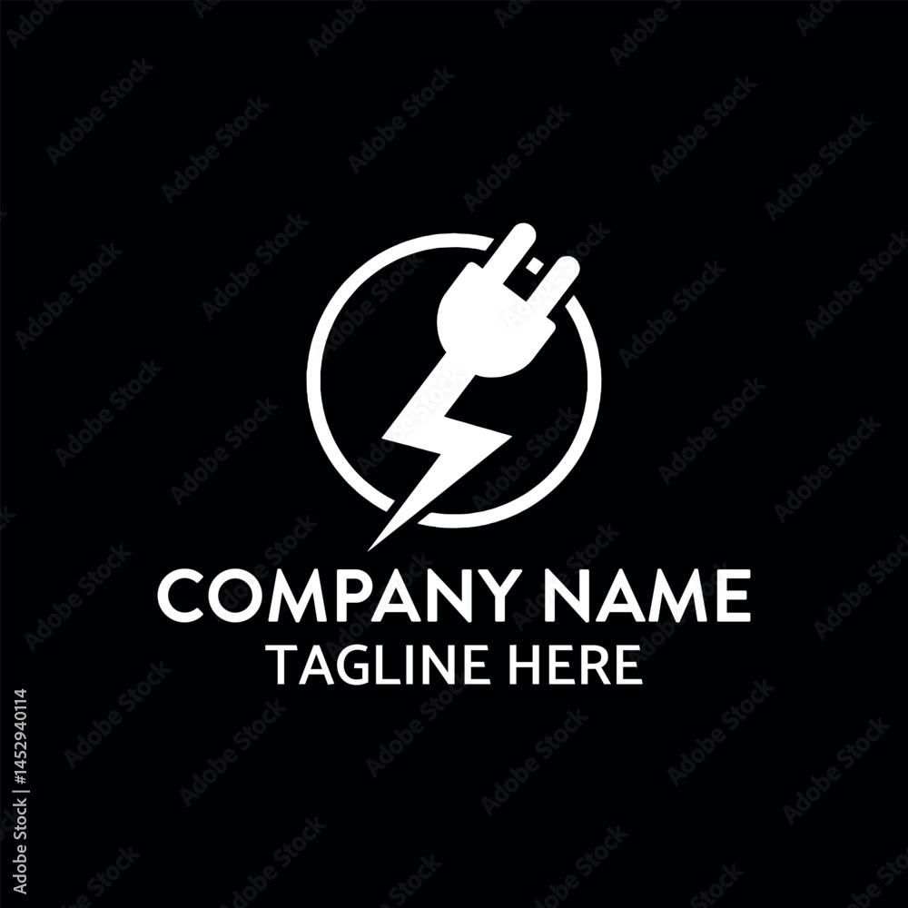 electrical thunderstorm logo design vector electrical thunderstorm logo design vector
