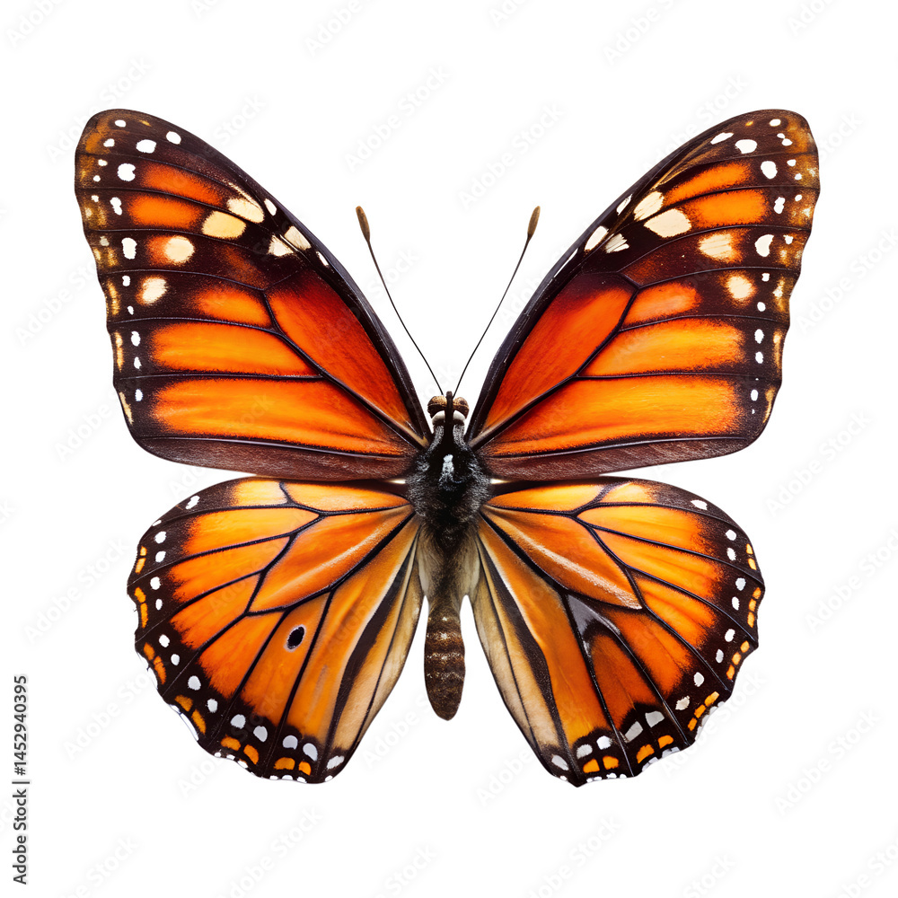Fototapeta premium Butterfly From Top Angle White Background